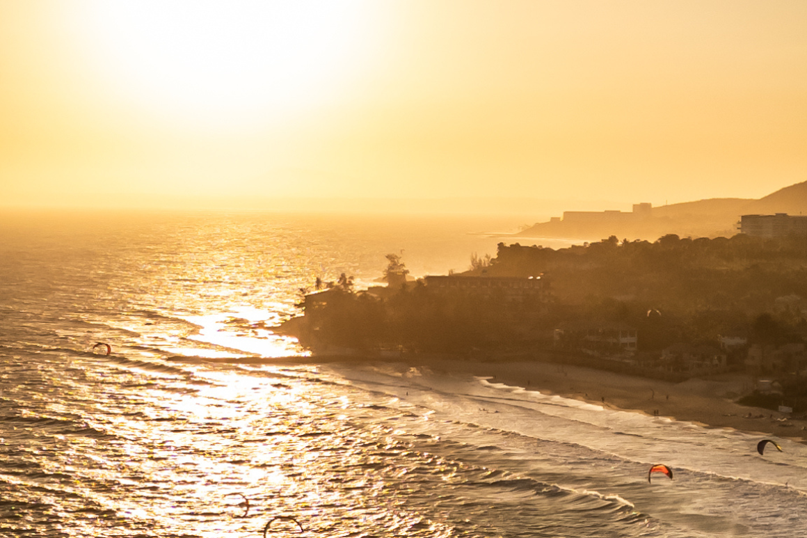 Sunset over the beach in Mui Ne, Vietnam, where C2SKY offers wing foil rentals with scenic views and reliable wind conditions.